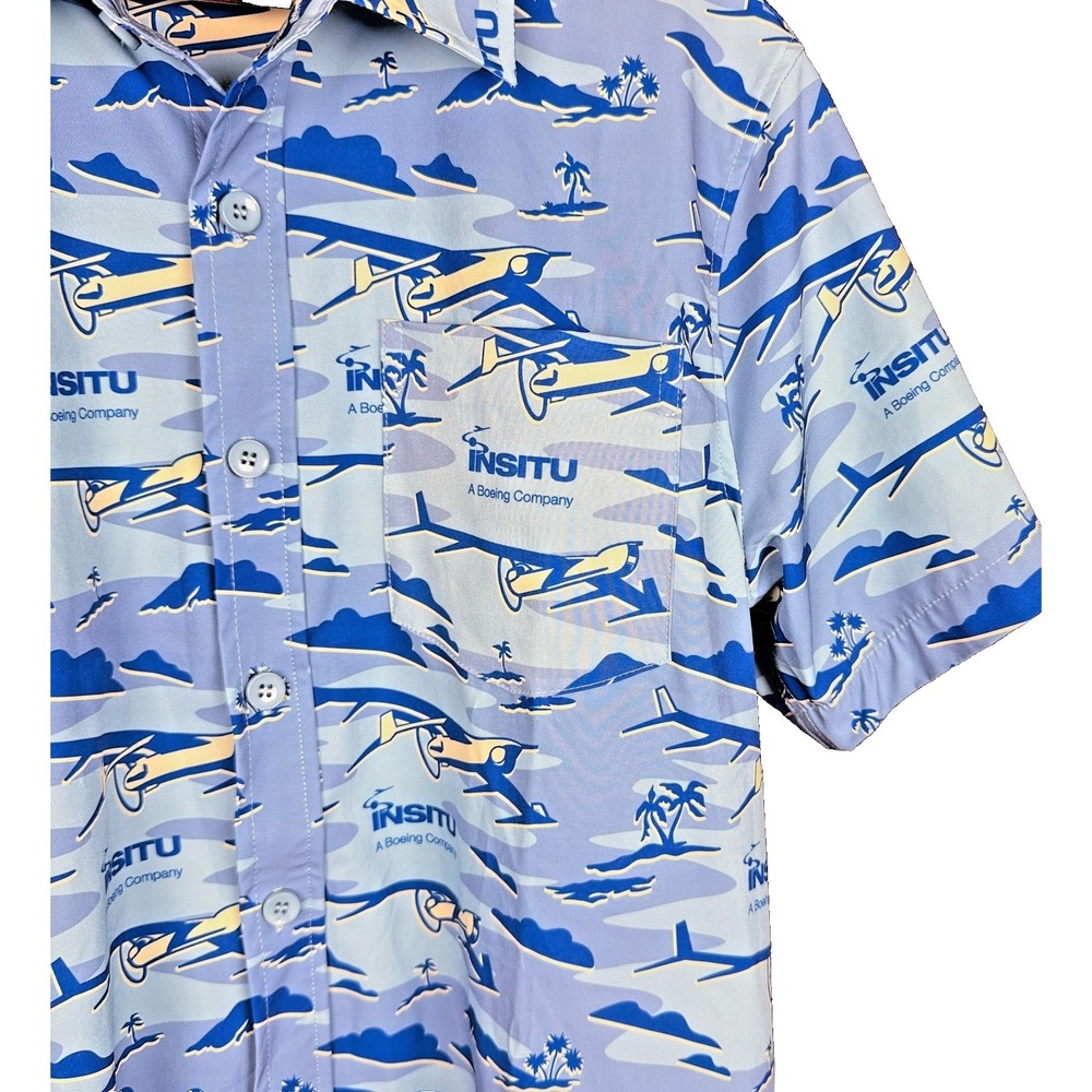 Roody Insitu Boeing Company Aviation Hawaiian Shirt Drone Airplane Large Blue